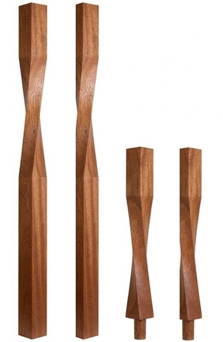 Sapele Contemporary Newel Post